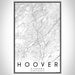 Hoover Alabama Map Print Portrait Orientation in Classic Style With Shaded Background