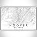 Hoover Alabama Map Print Landscape Orientation in Classic Style With Shaded Background