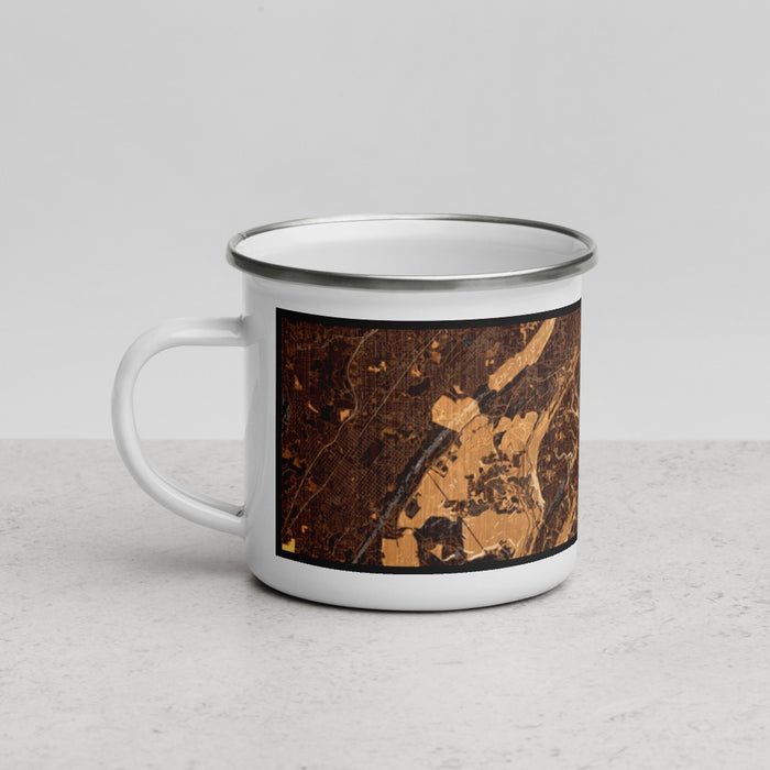 Left View Custom Hoover Alabama Map Enamel Mug in Ember