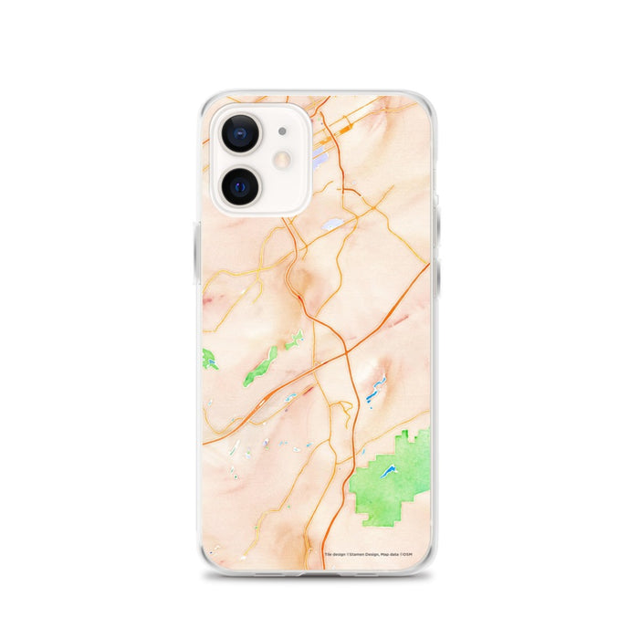 Custom Hoover Alabama Map iPhone 12 Phone Case in Watercolor