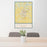 24x36 Hopkinsville Kentucky Map Print Portrait Orientation in Woodblock Style Behind 2 Chairs Table and Potted Plant