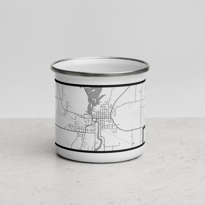 Front View Custom Horicon Wisconsin Map Enamel Mug in Classic