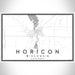 Horicon Wisconsin Map Print Landscape Orientation in Classic Style With Shaded Background