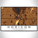Horicon Wisconsin Map Print Landscape Orientation in Ember Style With Shaded Background