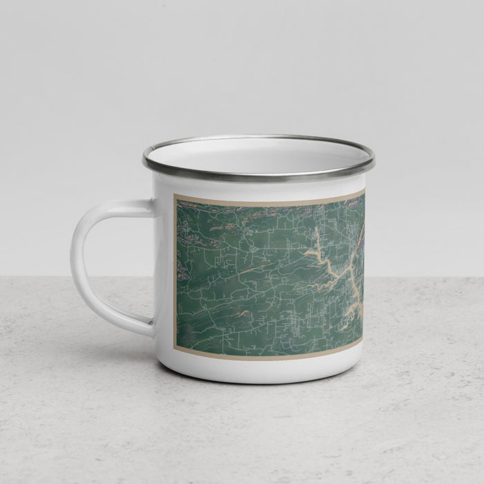 Left View Custom Hot Springs Arkansas Map Enamel Mug in Afternoon