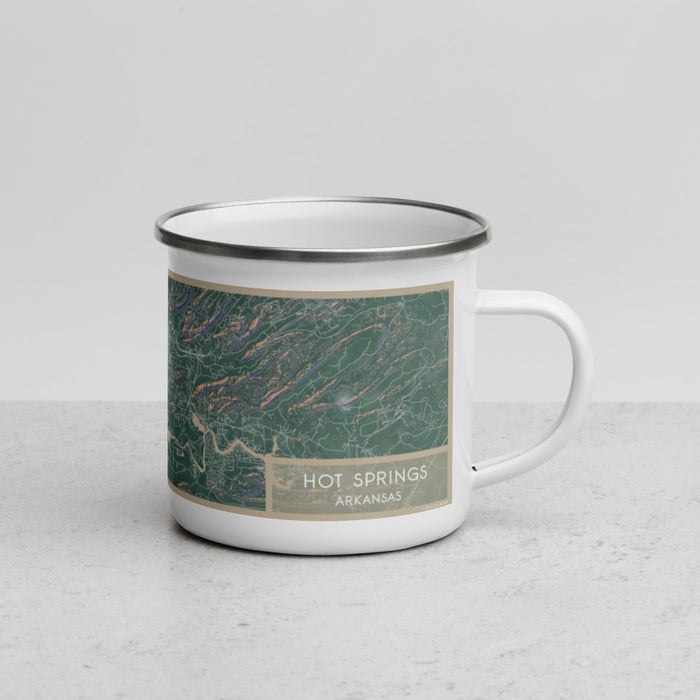 Right View Custom Hot Springs Arkansas Map Enamel Mug in Afternoon