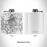 Rendered View of Hot Springs Arkansas Map Engraving on 6oz Stainless Steel Flask in White
