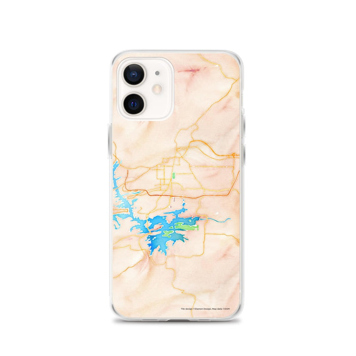 Custom Hot Springs Arkansas Map iPhone 12 Phone Case in Watercolor