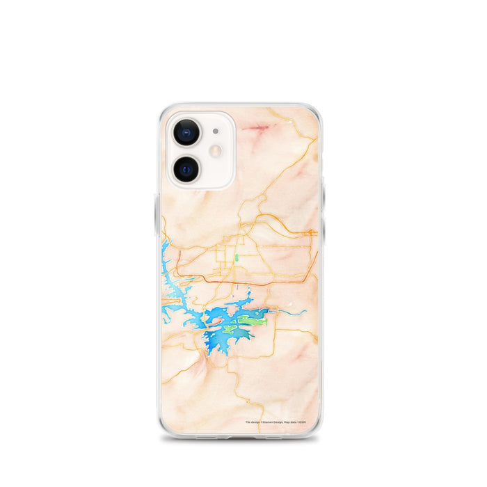 Custom Hot Springs Arkansas Map iPhone 12 mini Phone Case in Watercolor