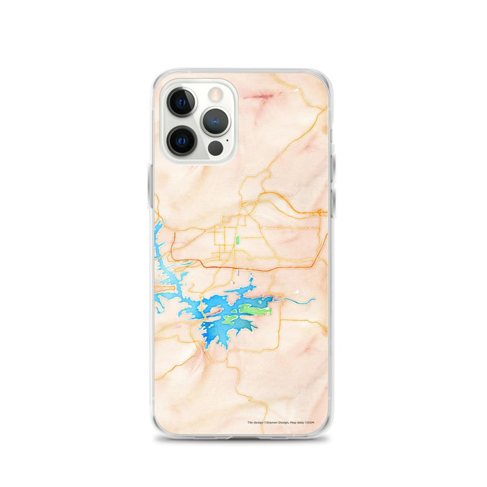 Custom Hot Springs Arkansas Map iPhone 12 Pro Phone Case in Watercolor