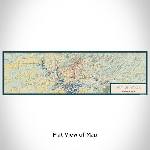 Flat View of Map Custom Hot Springs Arkansas Map Enamel Mug in Woodblock