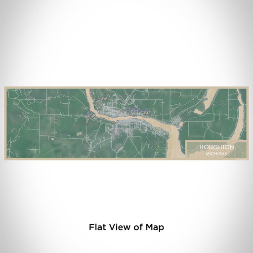 Flat View of Map Custom Houghton Michigan Map Enamel Mug in Afternoon
