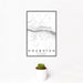 12x18 Houghton Michigan Map Print Portrait Orientation in Classic Style With Small Cactus Plant in White Planter