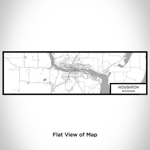Flat View of Map Custom Houghton Michigan Map Enamel Mug in Classic