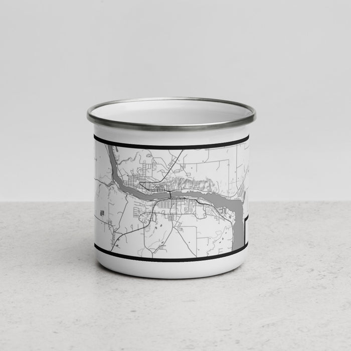 Front View Custom Houghton Michigan Map Enamel Mug in Classic