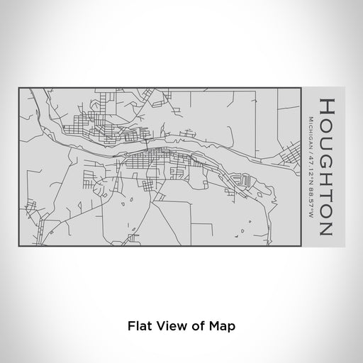 Rendered View of Houghton Michigan Map Engraving on 17oz Stainless Steel Insulated Cola Bottle
