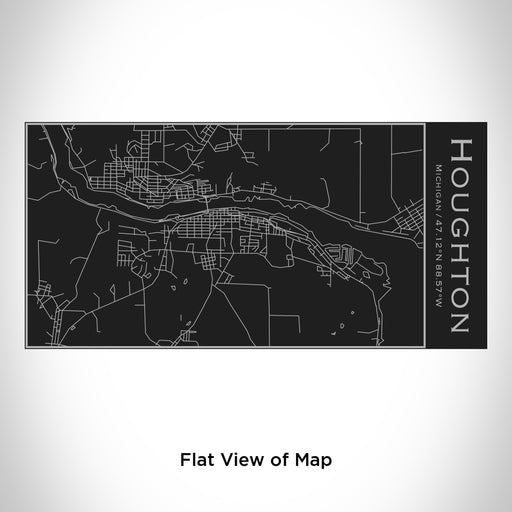 Rendered View of Houghton Michigan Map Engraving on 17oz Stainless Steel Insulated Cola Bottle in Black