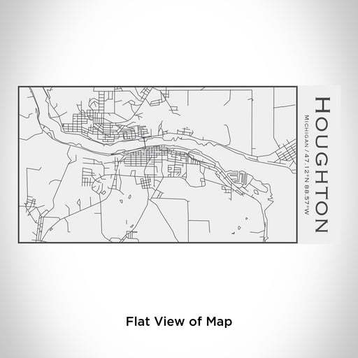 Rendered View of Houghton Michigan Map Engraving on 17oz Stainless Steel Insulated Cola Bottle in White