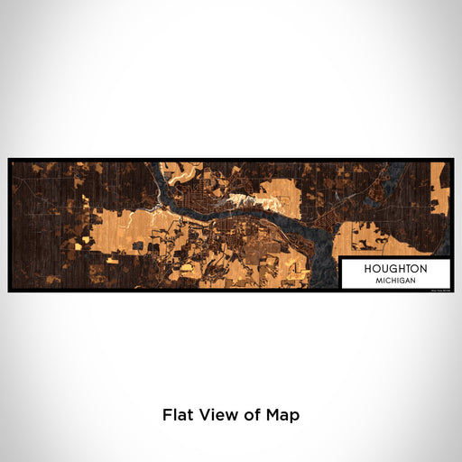 Flat View of Map Custom Houghton Michigan Map Enamel Mug in Ember
