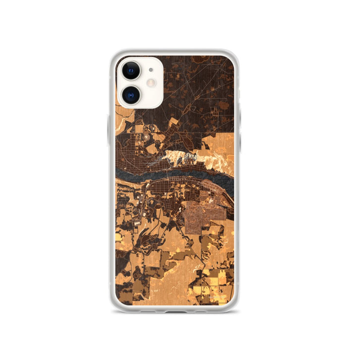 Custom Houghton Michigan Map Phone Case in Ember
