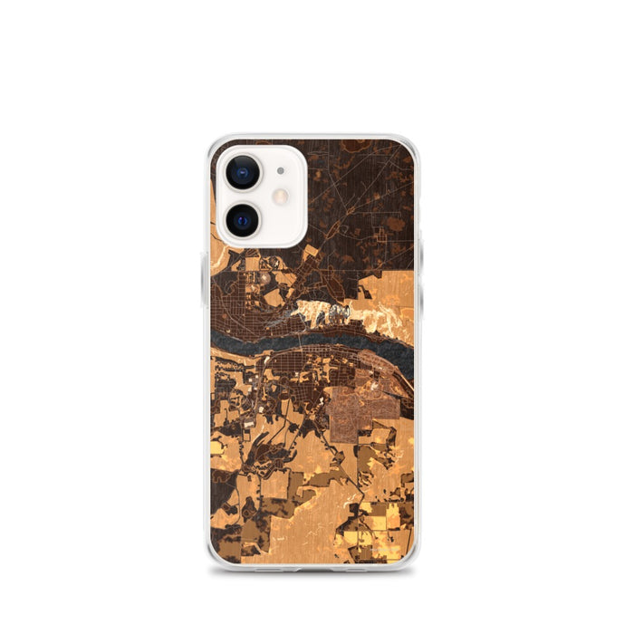 Custom Houghton Michigan Map iPhone 12 mini Phone Case in Ember