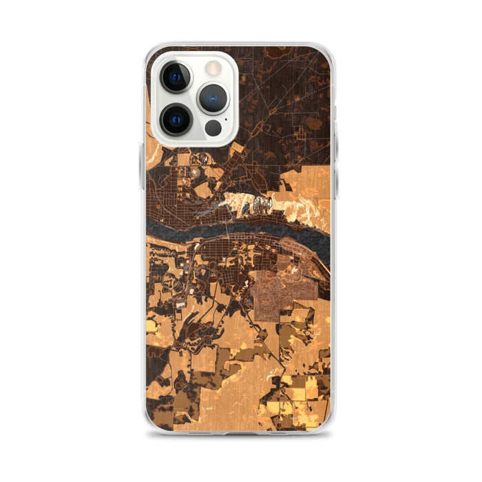 Custom Houghton Michigan Map iPhone 12 Pro Max Phone Case in Ember