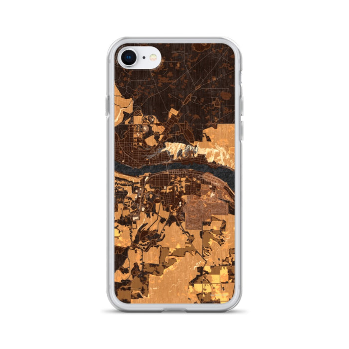Custom Houghton Michigan Map Phone Case in Ember