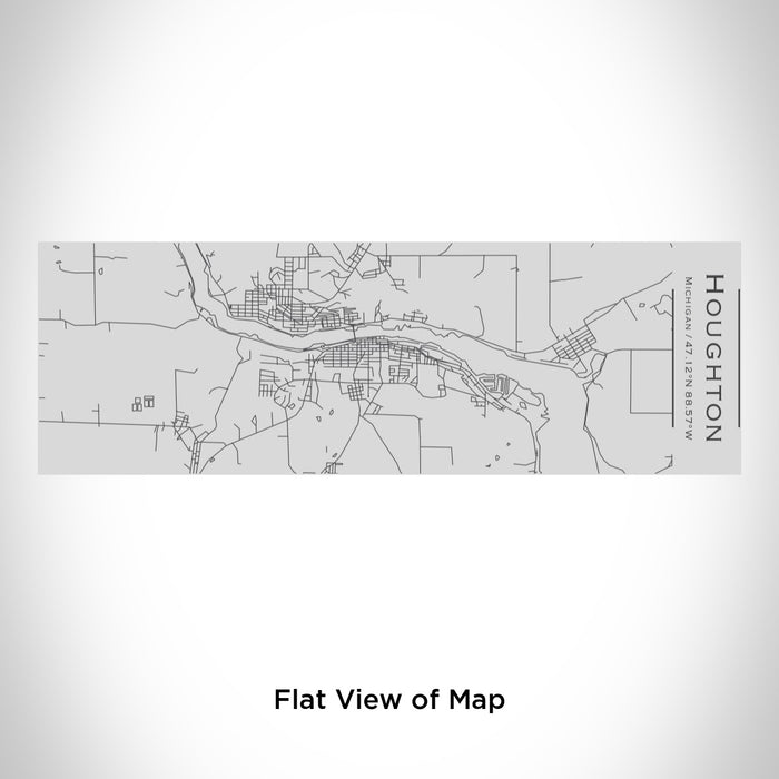 Rendered View of Houghton Michigan Map Engraving on 10oz Stainless Steel Insulated Cup with Sipping Lid