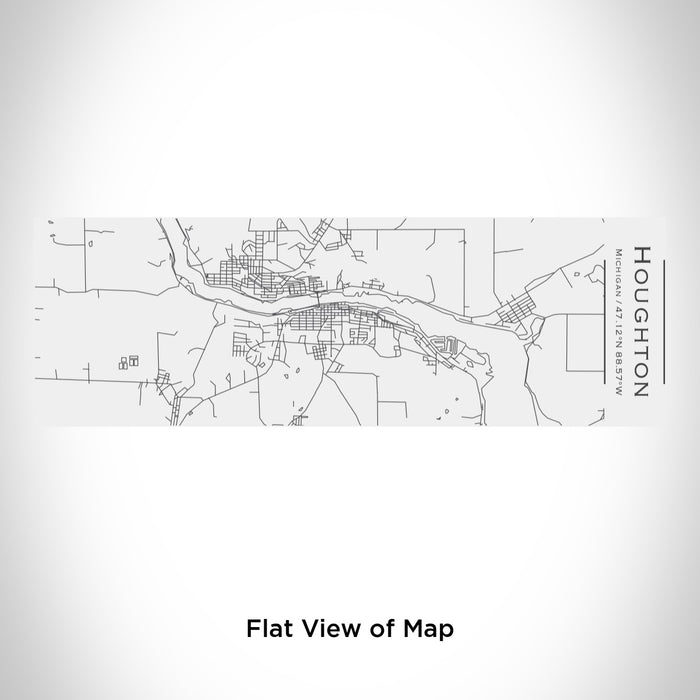 Rendered View of Houghton Michigan Map Engraving on 10oz Stainless Steel Insulated Cup with Sliding Lid in White