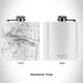 Rendered View of Houghton Michigan Map Engraving on 6oz Stainless Steel Flask in White