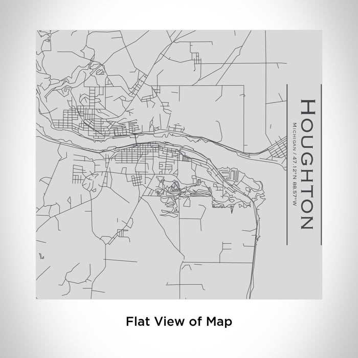 Rendered View of Houghton Michigan Map Engraving on 17oz Stainless Steel Insulated Tumbler