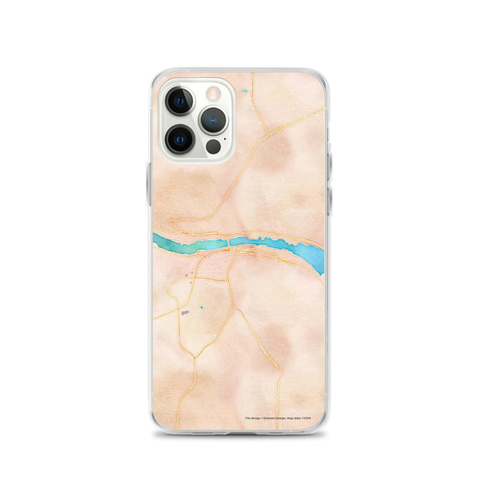Custom Houghton Michigan Map iPhone 12 Pro Phone Case in Watercolor