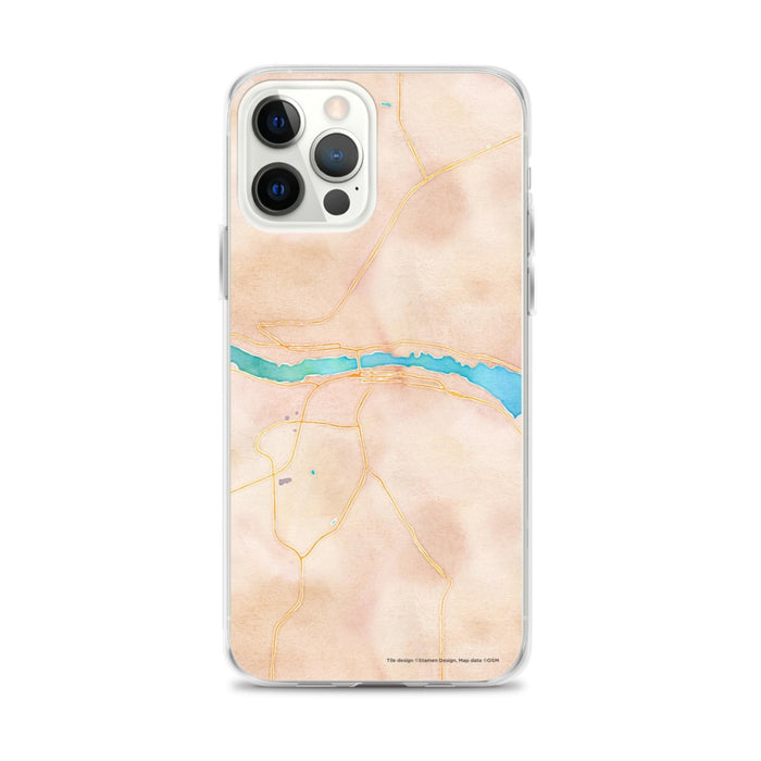 Custom Houghton Michigan Map iPhone 12 Pro Max Phone Case in Watercolor