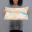 Person holding 20x12 Custom Houghton Michigan Map Throw Pillow in Watercolor