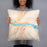 Person holding 18x18 Custom Houghton Michigan Map Throw Pillow in Watercolor