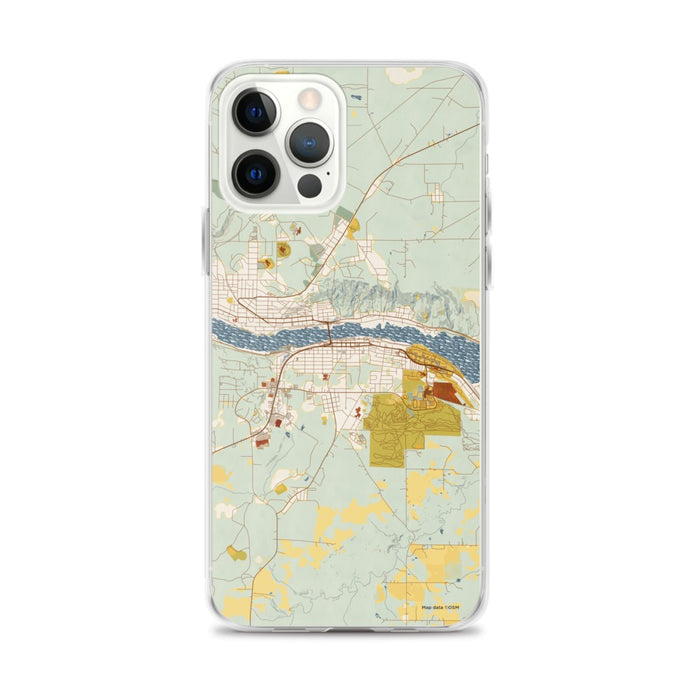 Custom Houghton Michigan Map iPhone 12 Pro Max Phone Case in Woodblock