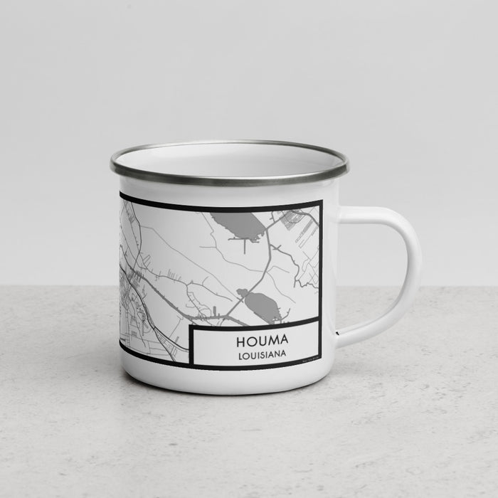 Right View Custom Houma Louisiana Map Enamel Mug in Classic