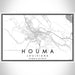 Houma Louisiana Map Print Landscape Orientation in Classic Style With Shaded Background