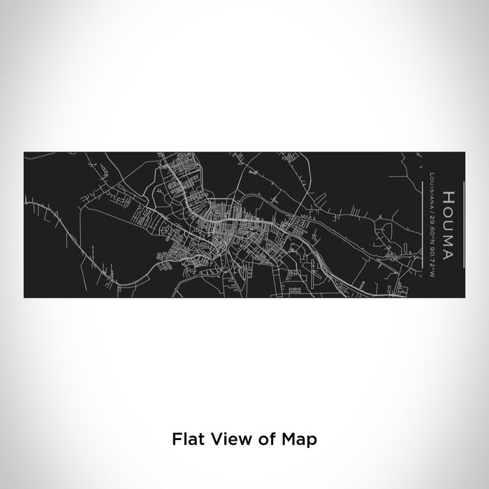 Rendered View of Houma Louisiana Map Engraving on 10oz Stainless Steel Insulated Cup with Sliding Lid in Black