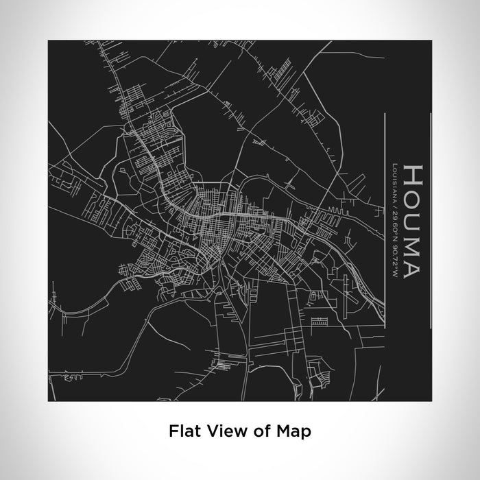 Rendered View of Houma Louisiana Map Engraving on 17oz Stainless Steel Insulated Tumbler in Black