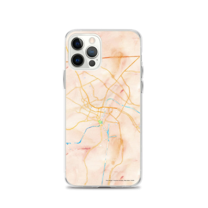 Custom Houma Louisiana Map iPhone 12 Pro Phone Case in Watercolor