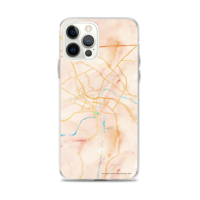 Custom Houma Louisiana Map iPhone 12 Pro Max Phone Case in Watercolor