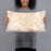 Person holding 20x12 Custom Houma Louisiana Map Throw Pillow in Watercolor