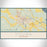 Houma Louisiana Map Print Landscape Orientation in Woodblock Style With Shaded Background