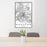24x36 Houston Texas Map Print Portrait Orientation in Classic Style Behind 2 Chairs Table and Potted Plant