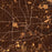 Houston Texas Map Print in Ember Style Zoomed In Close Up Showing Details