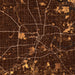 Houston Texas Map Print in Ember Style Zoomed In Close Up Showing Details