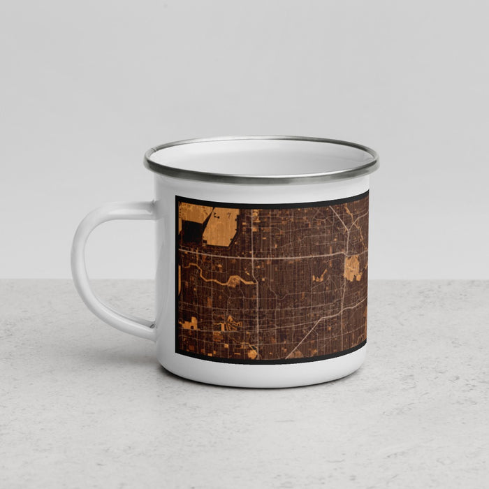 Left View Custom Houston Texas Map Enamel Mug in Ember
