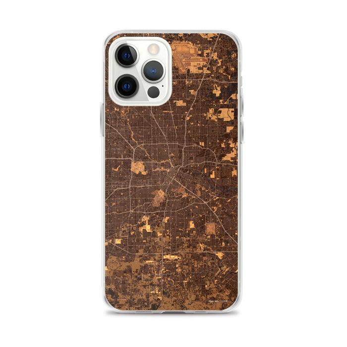 Custom Houston Texas Map iPhone 12 Pro Max Phone Case in Ember
