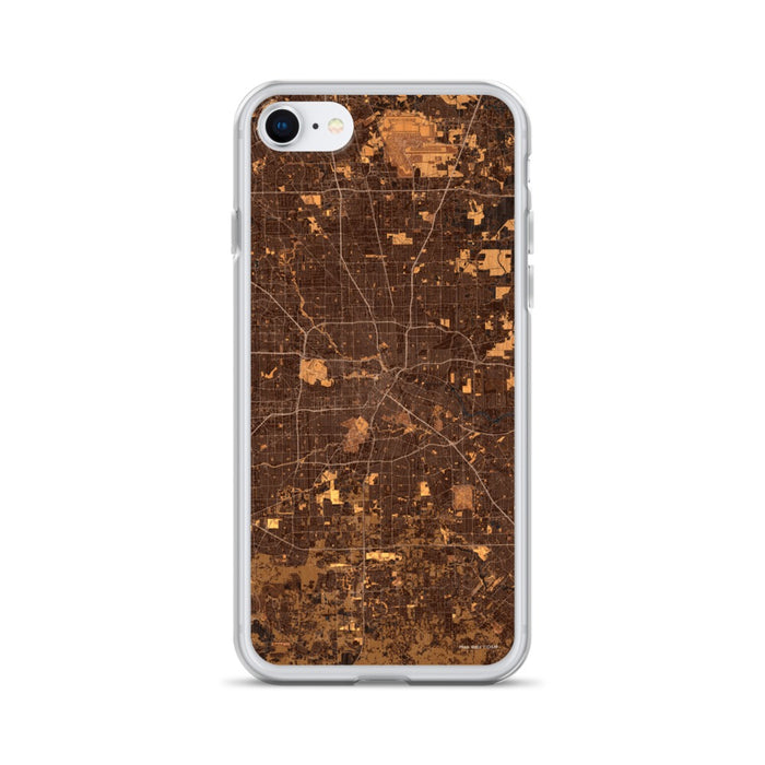 Custom Houston Texas Map iPhone SE Phone Case in Ember